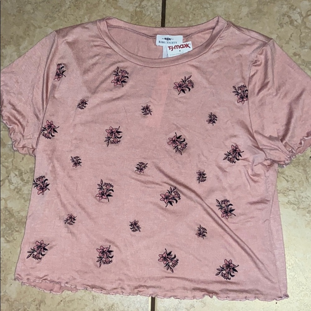 Floral print crop tee